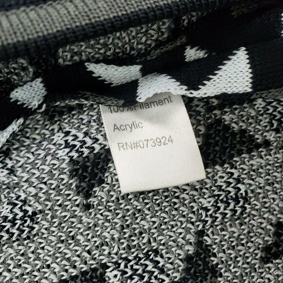 Ming Wang Top Button Cardigan Women's Size S Black Gray Triangle - Picture 7 of 10